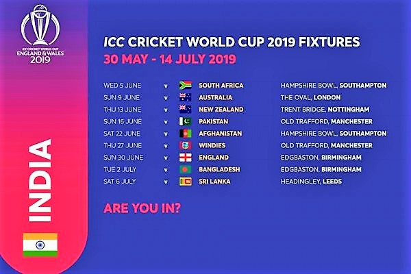 ICC Cricket World cup 2019 schedule